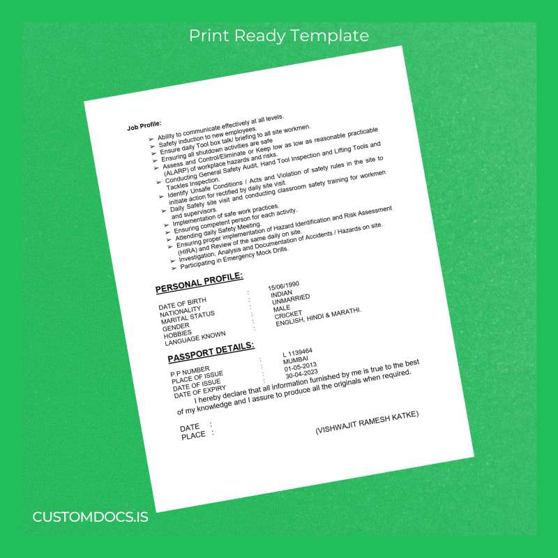 Custom India Vishwajit Ramesh Katke Diploma in Mechanical Engineering Template page 3 File Preview - CustomDocs