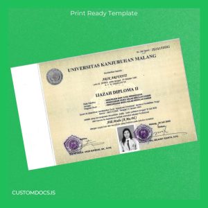custom Indonesia Universitas Kanjuruhan Malang Diploma II Certificate File Preview - CustomDocs