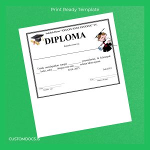 custom Indonesia XXXX XXXX XXXXXXX Elementary School High School Diploma File Preview - CustomDocs