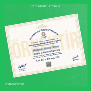 custom Ireland International Dublin University Bachelor of Chemical Engineering Template File Preview - CustomDocs