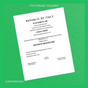 custom Italy Polytechnic University of Milan Doctor of Architecture Diploma File Preview - CustomDocs