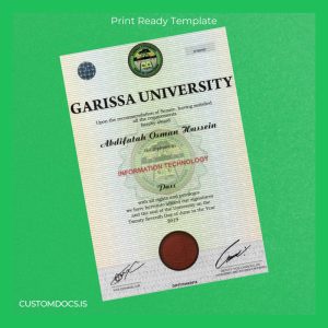custom Kenya Garissa University Diploma in Information Technology Template File Preview - CustomDocs
