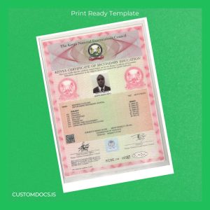 custom Kenya Giteri Mixed Secondary School High School Diploma Template File Preview - CustomDocs