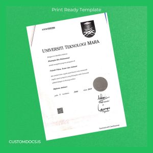 custom Malaysia Universiti Teknologi Mara Diploma in Animation Template File Preview - CustomDocs