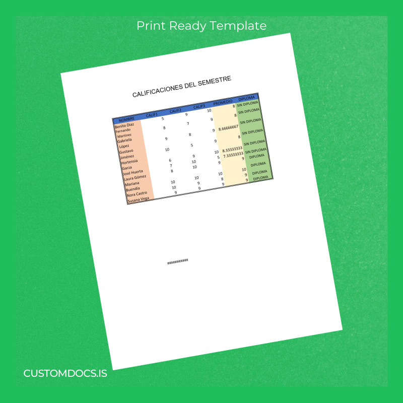 custom Mexico AOMR Diploma Template File Preview - CustomDocs