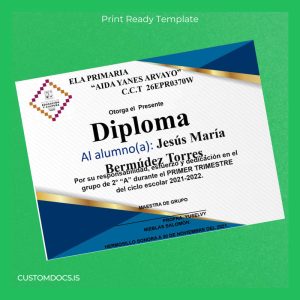 custom Mexico Aida Yanes Arvayo Primary School Diploma File Preview - CustomDocs