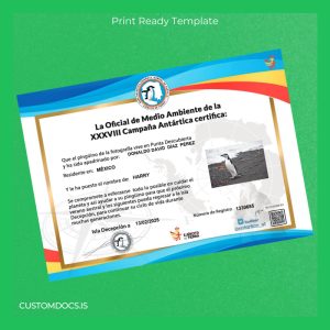 custom Mexico Antarctic Campaign Certificate Template File Preview - CustomDocs