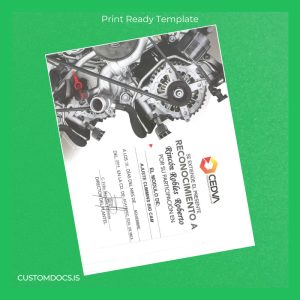 custom Mexico CEDVA Motor Diploma Template File Preview - CustomDocs