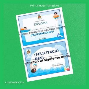 custom Mexico Diploma in Swimming Template File Preview - CustomDocs