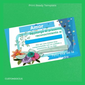 custom Mexico Diploma of Love for Mom File Preview - CustomDocs