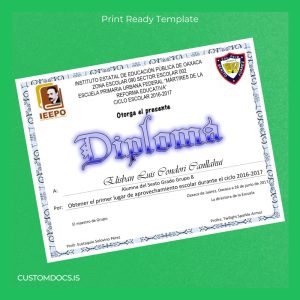 custom Mexico Escuela Primaria Urbana Federal Mártires de la Reforma Educativa Diploma File Preview - CustomDocs