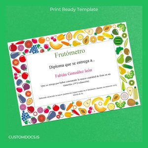 custom Mexico Frutómetro Diploma Template File Preview - CustomDocs