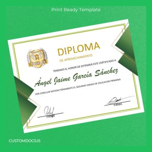 custom Mexico Instituto Ángeles Primary Education Diploma Template File Preview - CustomDocs