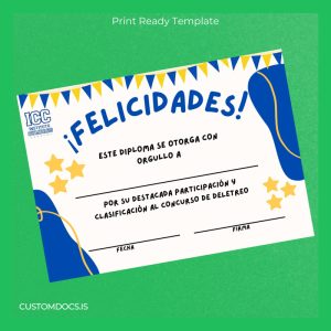 custom Mexico Instituto Cumbres Diploma Deletreo Template File Preview - CustomDocs