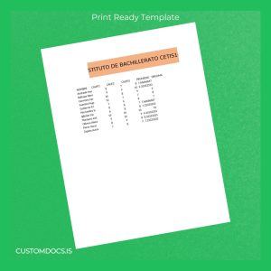 custom Mexico Instituto de Bachillerato CETIS 1 High School Diploma Template File Preview - CustomDocs