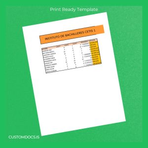 custom Mexico Instituto de Bachilleres CETIS 1 High School Diploma Template File Preview - CustomDocs