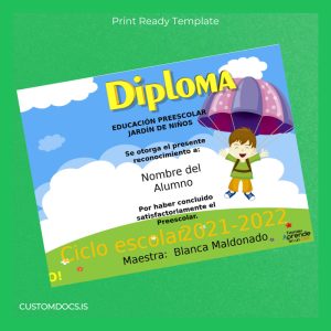 custom Mexico Kindergarten Diploma Template File Preview - CustomDocs