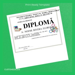custom Mexico Labor de Bagres Best Academic Performance Diploma Certificate File Preview - CustomDocs