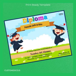 custom Mexico Preschool Garden Diploma Template File Preview - CustomDocs