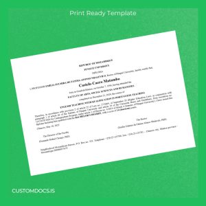 custom Mozambique Púnguè University Bachelor's Degree in English Teaching with Qualification in Portuguese Teaching Template File Preview - CustomDocs