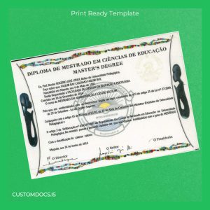 custom Mozambique Universidade Pedagógica Master's Degree in Educational Sciences Template File Preview - CustomDocs