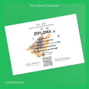custom Netherlands European Open University Professional Diploma in International Marketing Template File Preview - CustomDocs