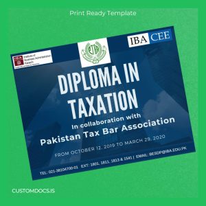 custom Pakistan IBA Institute of Business Administration Diploma in Taxation File Preview - CustomDocs