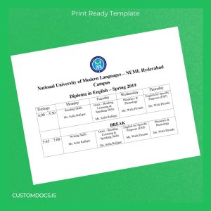 custom Pakistan National University of Modern Languages Diploma in English File Preview - CustomDocs
