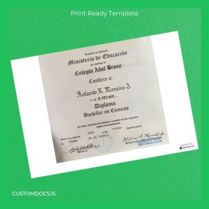 custom Panama Colegio Abel Bravo High School Diploma File Preview - CustomDocs