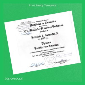 custom Panama Instituto de Educación High School Diploma Template File Preview - CustomDocs