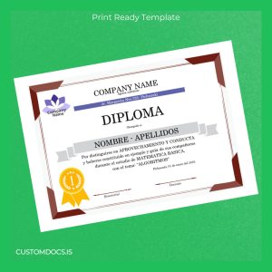 custom Peru Company Name Diploma in Basic Mathematics File Preview - CustomDocs