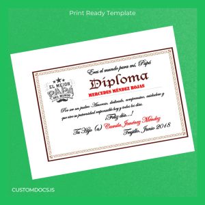 custom Peru Diploma for Father Certificate File Preview - CustomDocs