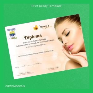 custom Peru Gerencia de Desarrollo Social Diploma Template File Preview - CustomDocs