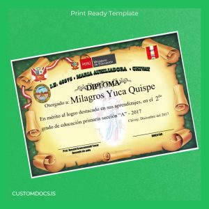 custom Peru I.E. 40875 Maria Auxiliadora Diploma in Primary Education File Preview - CustomDocs