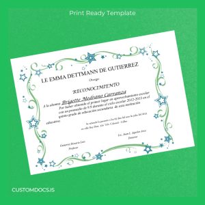 custom Peru I.E. Emma Dettmann de Gutierrez Recognition Certificate File Preview - CustomDocs