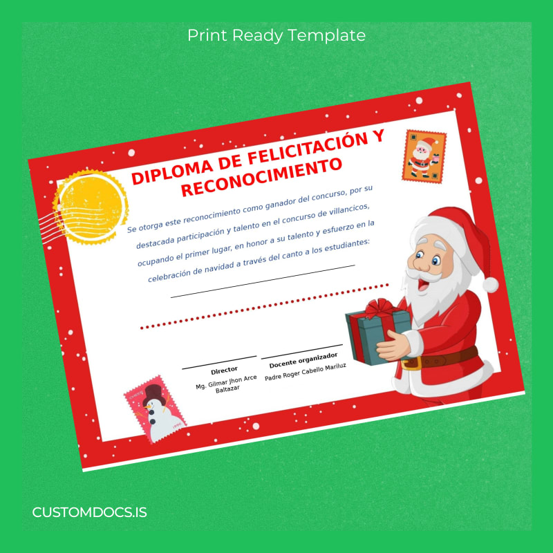 Custom Peru I.E. San Cristobal de Chupán Recognition Diploma Template page 5 File Preview - CustomDocs