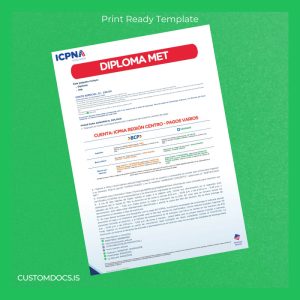 custom Peru ICPNA REGION CENTRO High School Diploma Template File Preview - CustomDocs