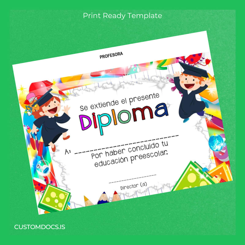 Custom Peru Institution Educativa Inicial 557 Medalla Milagrosa Diploma of Participation page 2 File Preview - CustomDocs