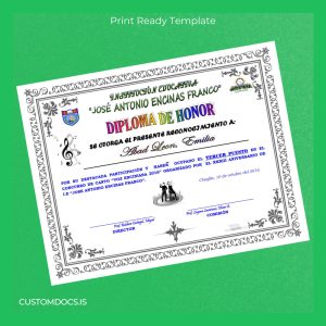 custom Peru Jose Antonio Encinas Franco Honor Diploma Template File Preview - CustomDocs