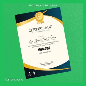 custom Peru Luis Alberto Sánchez Municipal Mixology Diploma File Preview - CustomDocs