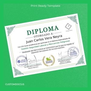 custom Peru National Customs School Diploma in Labor Security Management and Hazardous Goods File Preview - CustomDocs