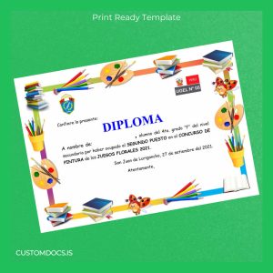 custom Peru UGEL N° 05 Honor Diploma Template File Preview - CustomDocs