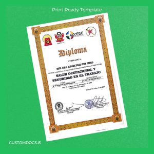 custom Peru Universidad Nacional _San Luis Gonzaga_ Diploma in Occupational Health and Safety File Preview - CustomDocs