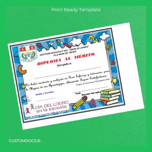 custom Peru Virgen de Lourdes School Diploma for Merit File Preview - CustomDocs