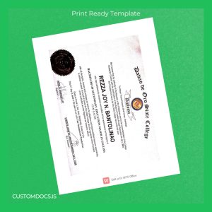 custom Philippines Dao de Oro State College Bachelor of Secondary Education Major in English Diploma File Preview - CustomDocs