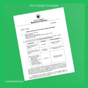custom Philippines Department of Education High School Diploma Template File Preview - CustomDocs