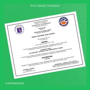 custom Philippines Gamay National High School High School Diploma File Preview - CustomDocs