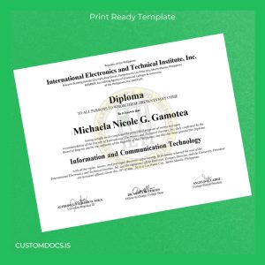custom Philippines International Electronics and Technical Institute, Inc. Diploma in Information and Communication Technology File Preview - CustomDocs