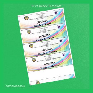 custom Philippines Matias B. Salvador Memorial Elementary School Kindergarten and Grade 6 Diploma Template File Preview - CustomDocs