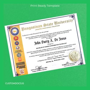 custom Philippines Pangasinan State University Bachelor of Science in Information Technology Template File Preview - CustomDocs
